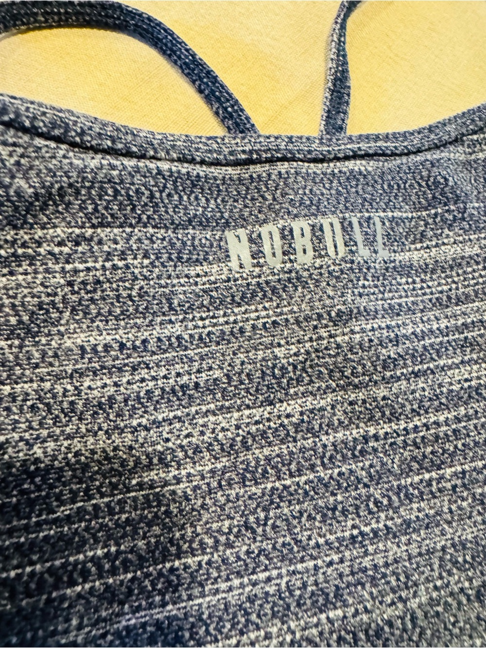 NOBULL Heathered Dark Blue Ribbed Sports Bra - Picture 2 of 4